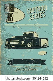 retro car postcard