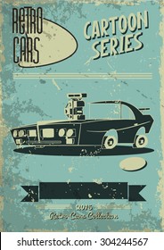 retro car postcard