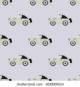 retro car seamless pattern, vector illustration