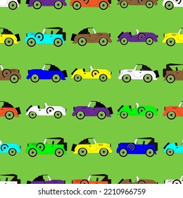 retro car, seamless pattern, vector illustration