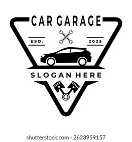 Retro Car Service Sign logo design vector. Car emblem logo design