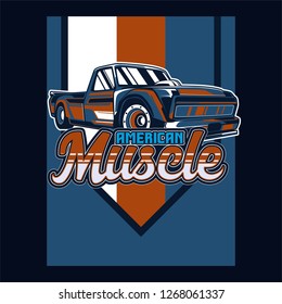 Retro car service sign. Vector illustration. - Vector 