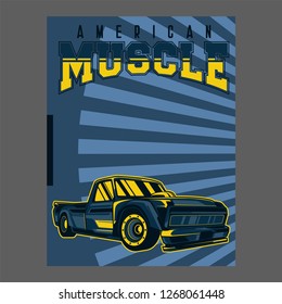 Retro car service sign. Vector illustration. - Vector 