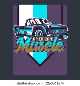 Retro car service sign. Vector illustration. - Vector 