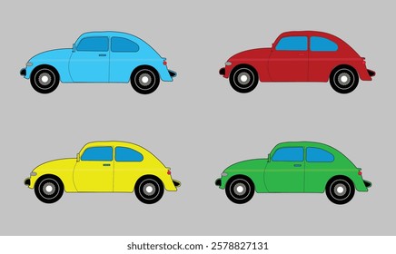 Retro car set vector illustration