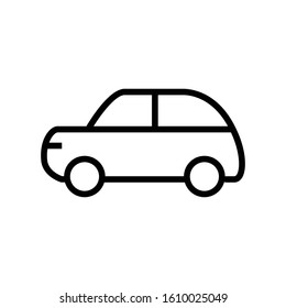 Retro car side view vector icon in black color