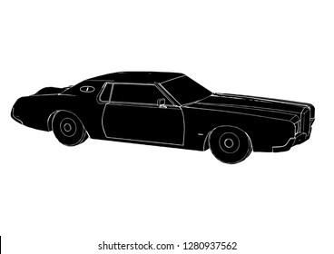 retro car silhouette vector