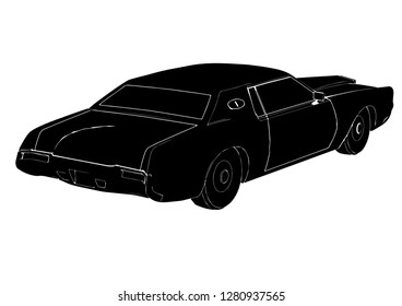 retro car silhouette vector