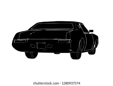 retro car silhouette vector