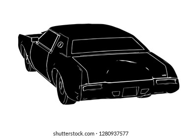 retro car silhouette vector
