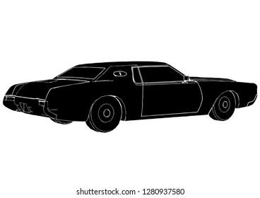 retro car silhouette vector