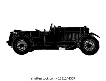 retro car silhouette vector