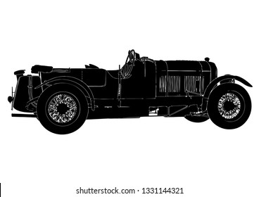 retro car silhouette vector