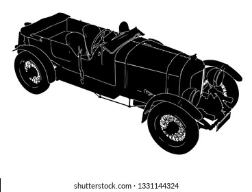 retro car silhouette vector