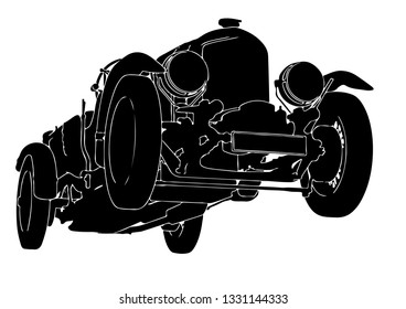 retro car silhouette vector