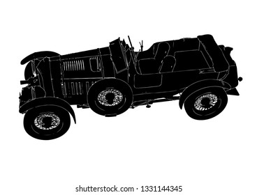 retro car silhouette vector
