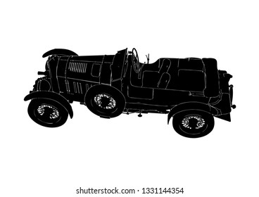retro car silhouette vector
