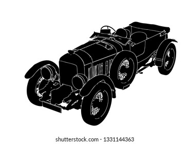 retro car silhouette vector