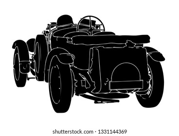 retro car silhouette vector