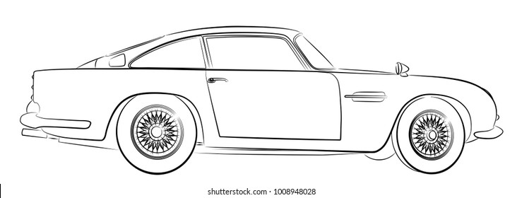 Retro car Sketch. 