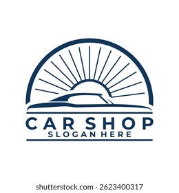 Retro car sport logo design vector. car shop logo icon vector template