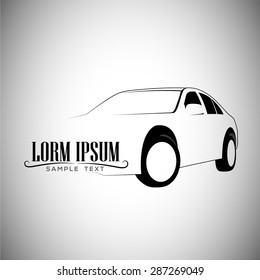 retro car sport racing vector logo template
