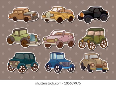 retro car stickers