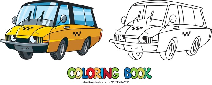 Retro car or taxi coloring book