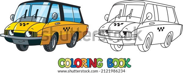 Retro car or taxi coloring\
book
