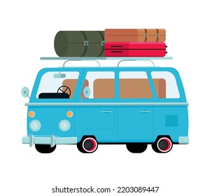 vehículo retro equipaje, viaje por carretera