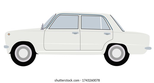 Retro-Auto in Vektor mit sauberen Linien