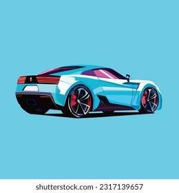 retro car vector futuristic design