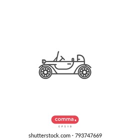 Retro car vector icon