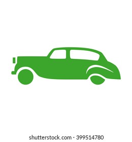 Retro car. Vector icon. Color illustration.