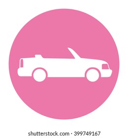 Retro car. Vector icon. Color illustration.