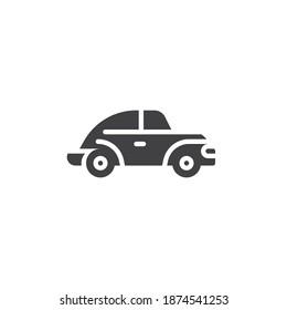 Retro car vector icon. filled flat sign for mobile concept and web design. Vintage Car glyph icon. Symbol, logo illustration. Vector graphics