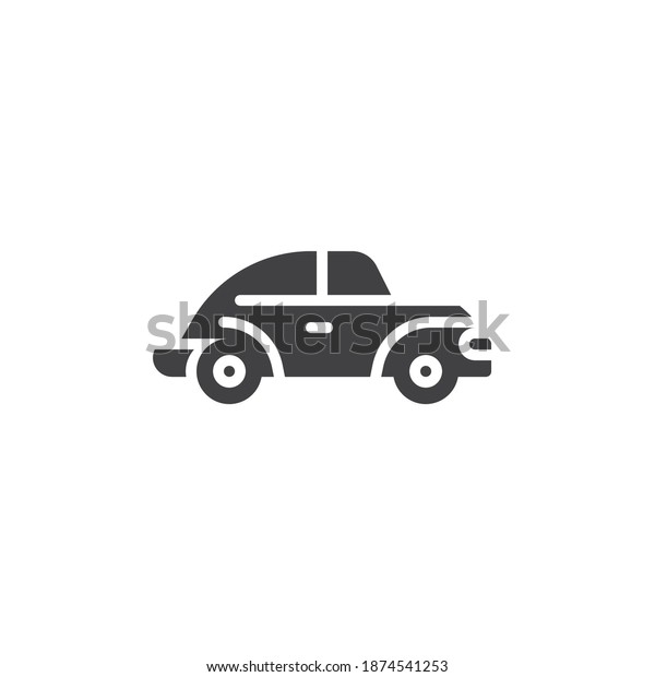 Retro car vector icon. filled flat sign for\
mobile concept and web design. Vintage Car glyph icon. Symbol, logo\
illustration. Vector\
graphics