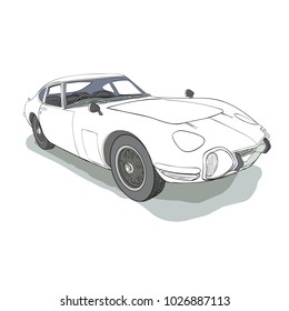 Retro car. Vector illustration