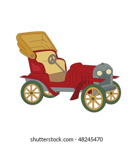 Retro car. Vector illustration.