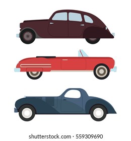 Retro car vector illustration.