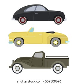 Retro car vector illustration.