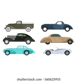 Retro car vector illustration.