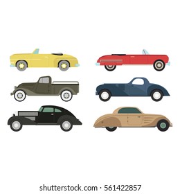 Retro car vector illustration.