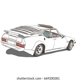 Retro car.  Vector illustration