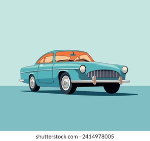 retro car vector illustration editable eps