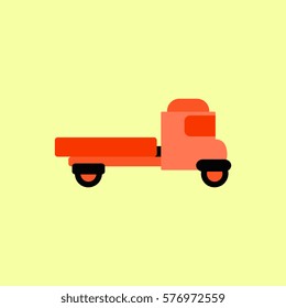 Retro Car Vector illustration in flat style old pickup truck