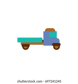 Retro Car Vector illustration in flat style old pickup truck