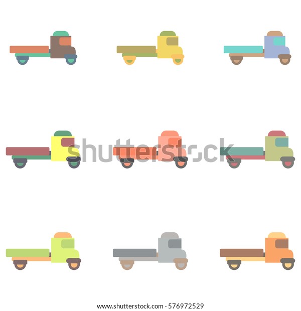 Retro Car Vector illustration in flat style\
old pickup truck\
collection