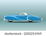 Retro car vector image. 1930 old car.
