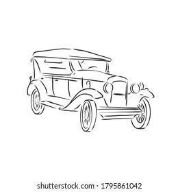 retro car vector logo design template. transport or vehicle icon. retro car, vector sketch illustration